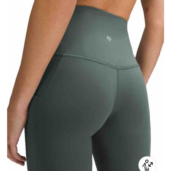 🌿Lululemon Align Leggings With Pockets 23” Dark Forrest Size 2 - Picture 2 of 7